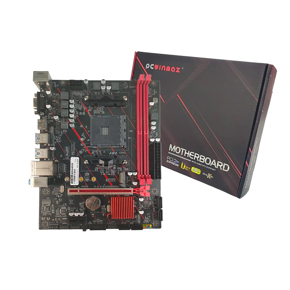 PCWINMAX Original AM4 Motherboard DDR4 Micro ATX New A520 A320 B450 Chipset Mainboard Wholesale Motherboard