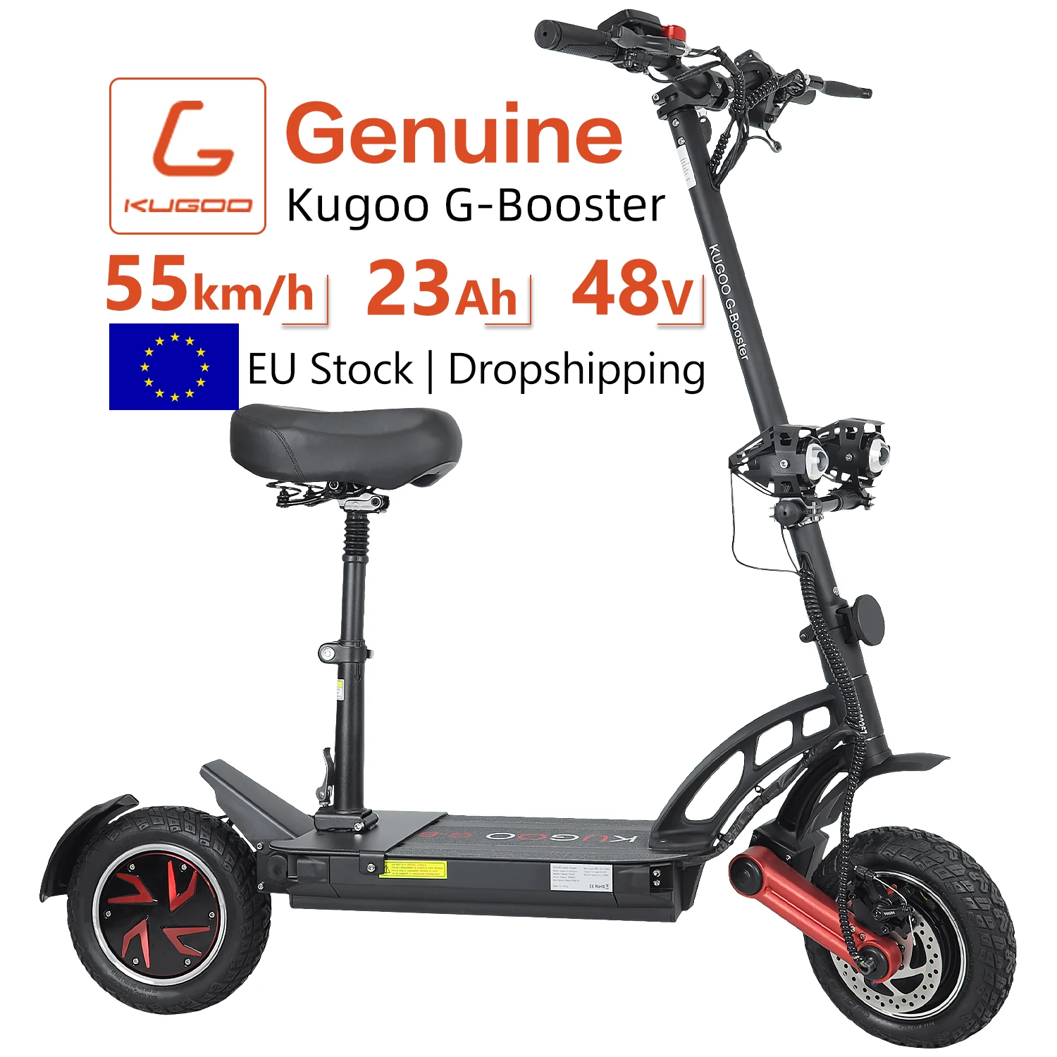 Wholesale kugoo G-Booster 23ah 48v powerful daul motor 800w*2 Portable Fast Folding Adult Electric Scooters