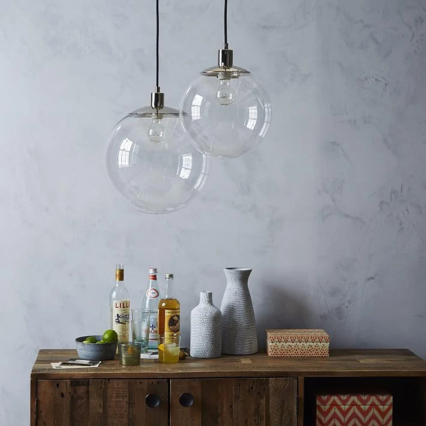 Modern Ceiling Hanging Light Nordic Clear Glass Ball Pendant Lamp