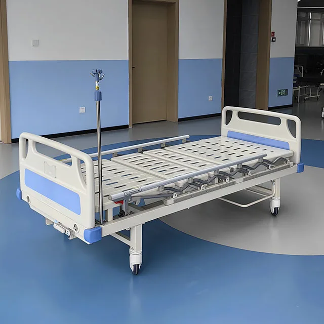 HAOHAN 039 Low price metal patient 1 crank manual medical care hospital home nursing bed with toilet