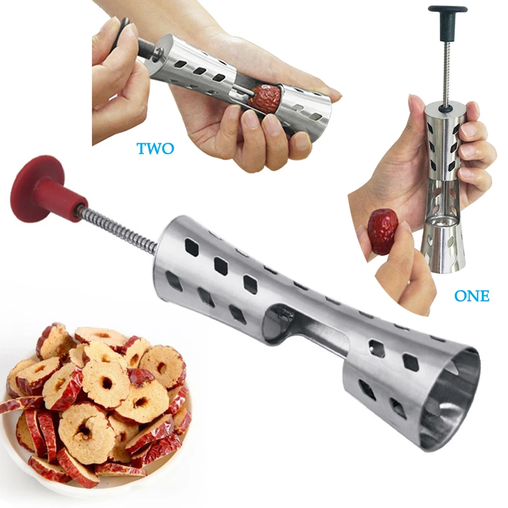 Easy and efficient stainless steel jujube pit remover olive date cherry corer remover tool Kitchen accessory