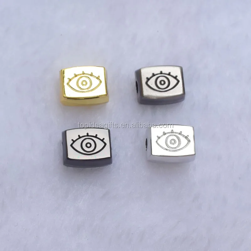 Fashion customized Four colors gold silver gun metal and black paint zinc alloy jewelry beads for bracelets
