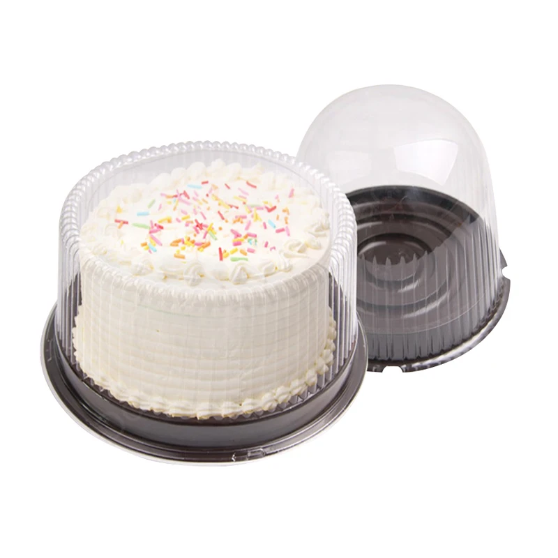 Wholesale Pet Transparent Plastic Birthday Cake Cylinder Box Packaging Design Plastic Cake Box
