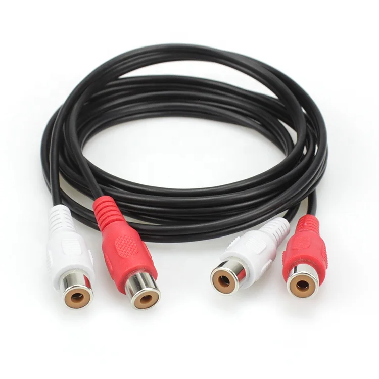 2 RCA Female Audio Cable For DVD Shield  Extension AV Cable