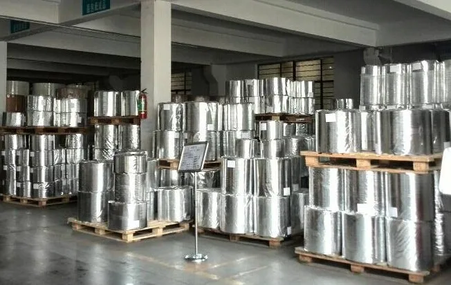 Air Conditioning Aluminum Laminated / PET Membrane Material Flexible Duct Raw Material