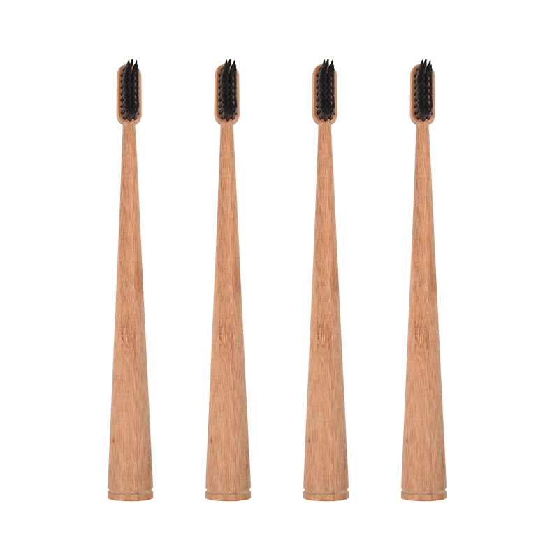 Wooden Handle Bathroom Natural Charcoal Wood Biodegradable Kids Size Travel Bamboo Toothbrush With CE