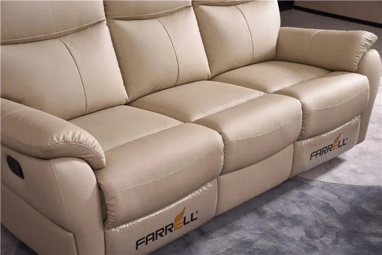 Farrell living room furniture set best selling mid century 3+2+1 seats modern genuine leather sofa set