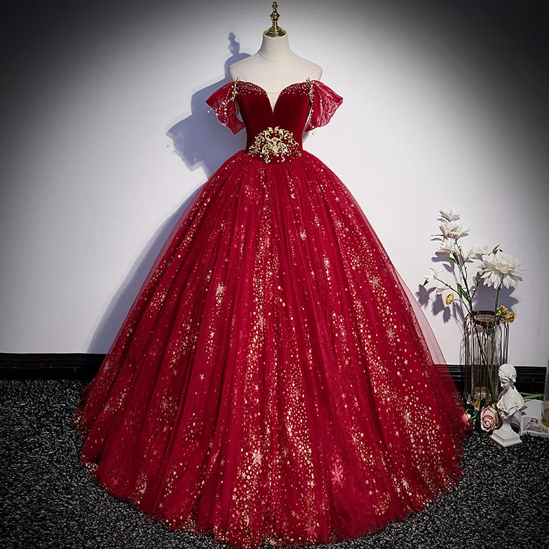 W-S1131A Quinceanera Dresses Long Formal Vestidos Prom Dress Blue Evening Dresses Gowns for Women Party