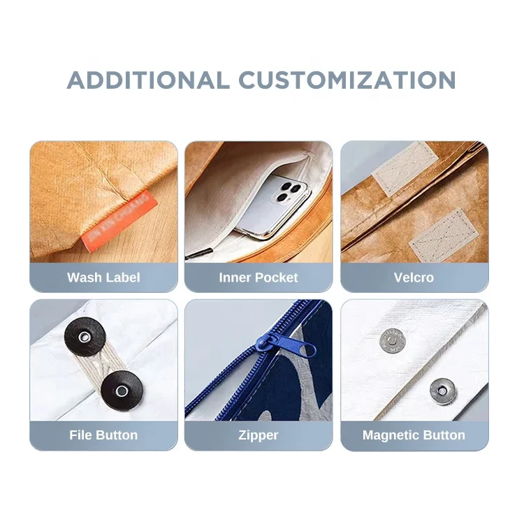 huahao custom logo printing shopping zipper tote  waterproof dupont tyvek paper beach bag hawaii