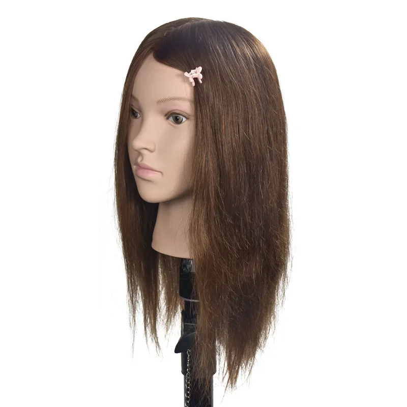 XISHIXIUHAIR Salon 100% Real Hair Female Mannequin Head Training Head Styling Cosmetology Manikin Head