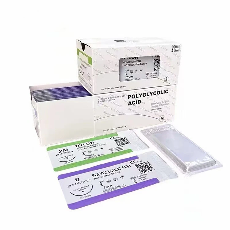 FarmaSino 75cm Medical surgical monofilament polypropylene suture materials with needle