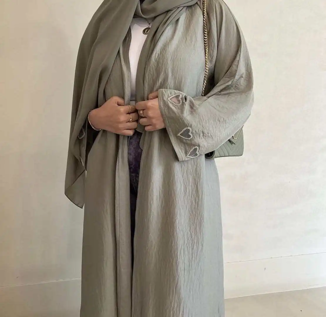 OEM Custom Handwork Luxury Embroidered Crystal Dubai Kaftan Muslim Maxi Long Dresses Moroccan Kaftan With Belt