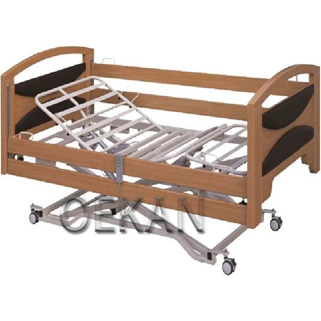 Hospital Furniture Simple 2 Cranks Manuel Adjustable Folding Patient Medical Care Nursing Flat Bed