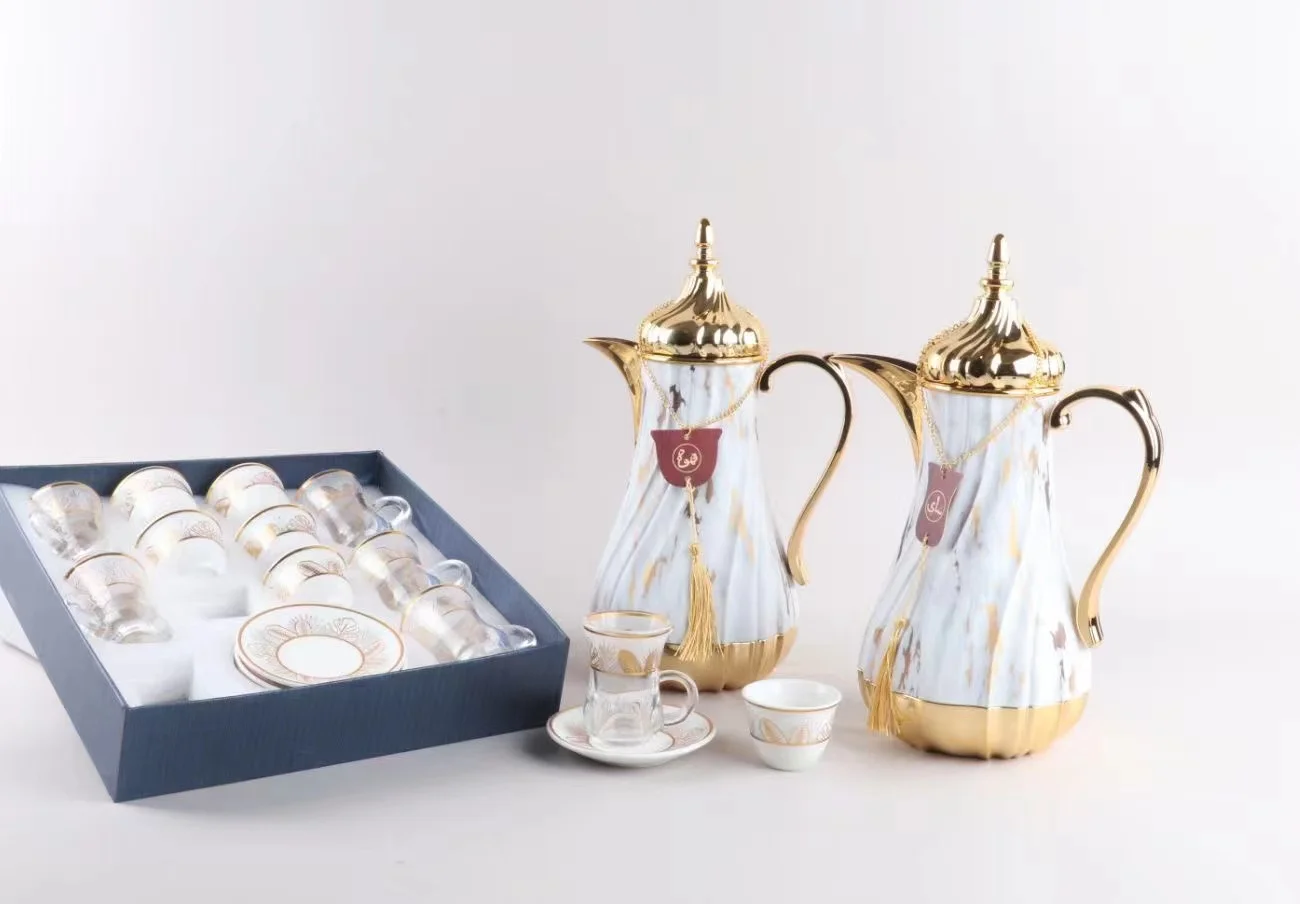 High Quality Royal Coffee Flask Vacuum Gift Set Essential Homeware Arabic Coffee Dallah And Tea Flask gift sets