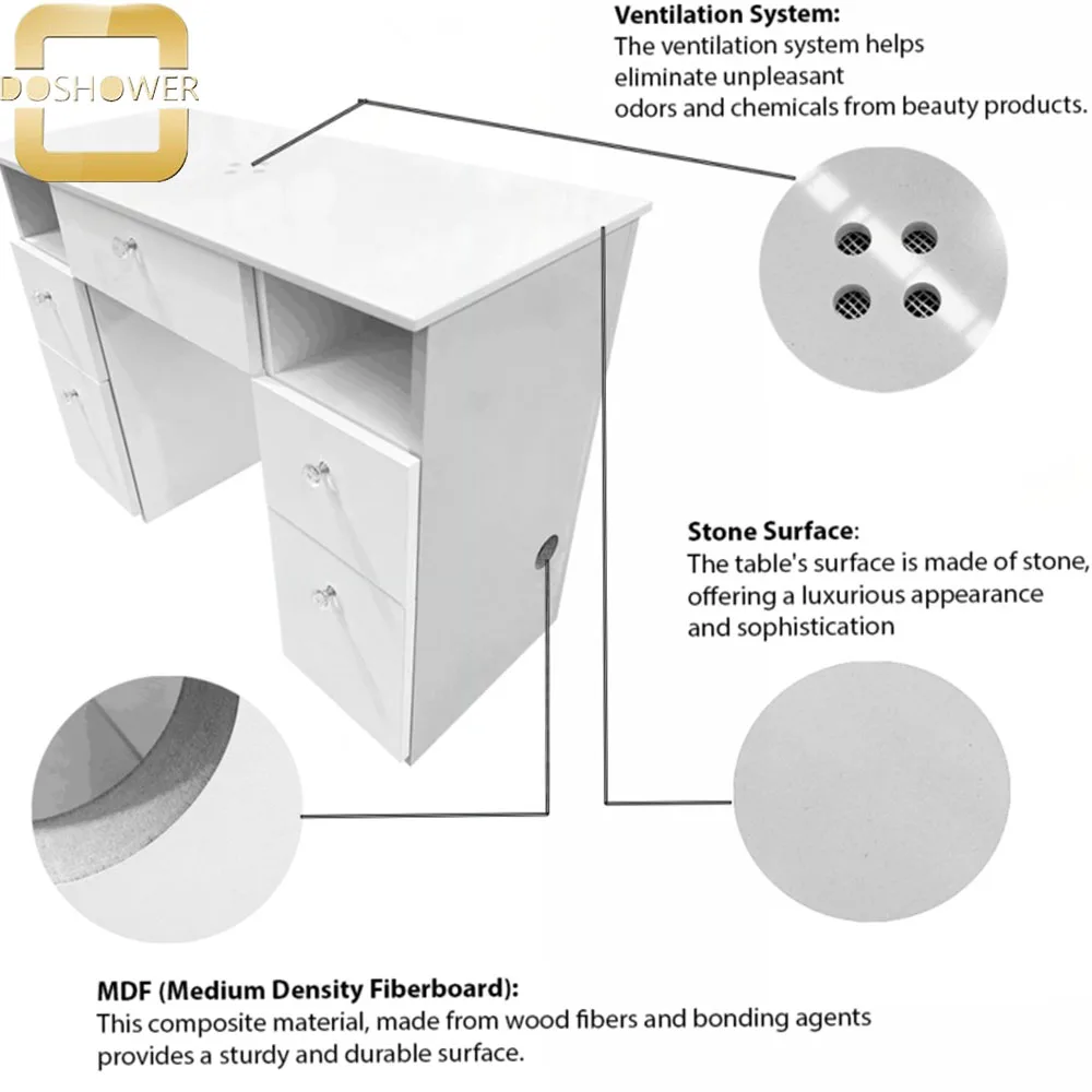 Manicure stool with pedicure spa chair for led light manicure station factory of single technician nail table