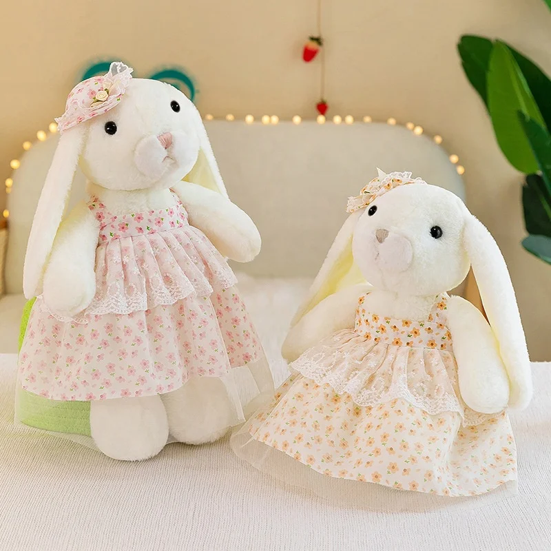 2023 New Design Wholesale Kapok Rabbit Doll Cute Dressing Style Rabbit Plush Toy Sleeping Doll Pillow Gift