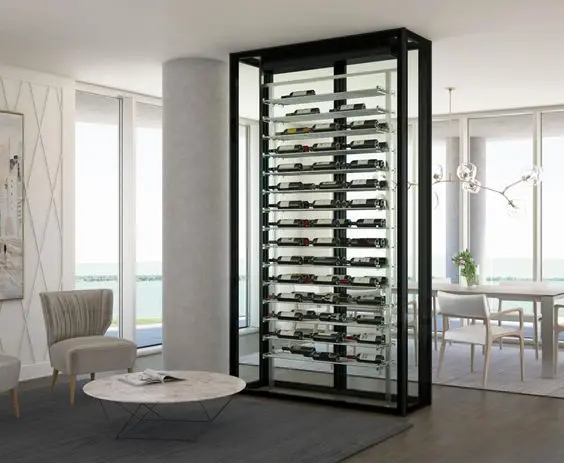 Luxury Modern lounge decor led design modern bar display storage shelves Wine Bar Cabinet