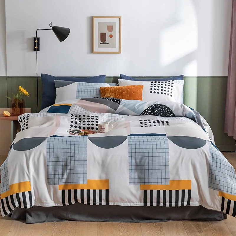 Hot Selling Nordic Luxury Printed Bed Linen cotton bedsheet bedding set quilt cover