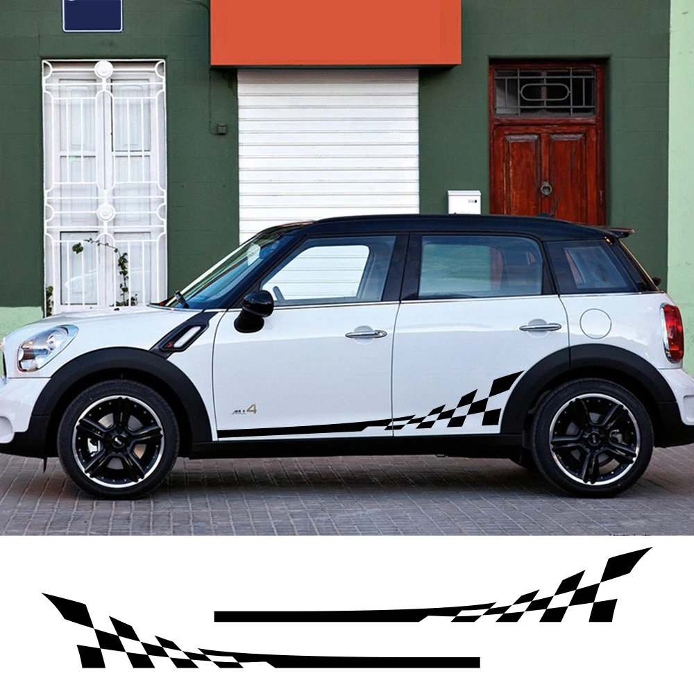 Наклейки для боковой юбки кузова автомобиля наклейки MINI Cooper S One JCW Countryman Clubman F54 F55 F56 F60 R55 R56 R60 R61 автомобильные аксессуары