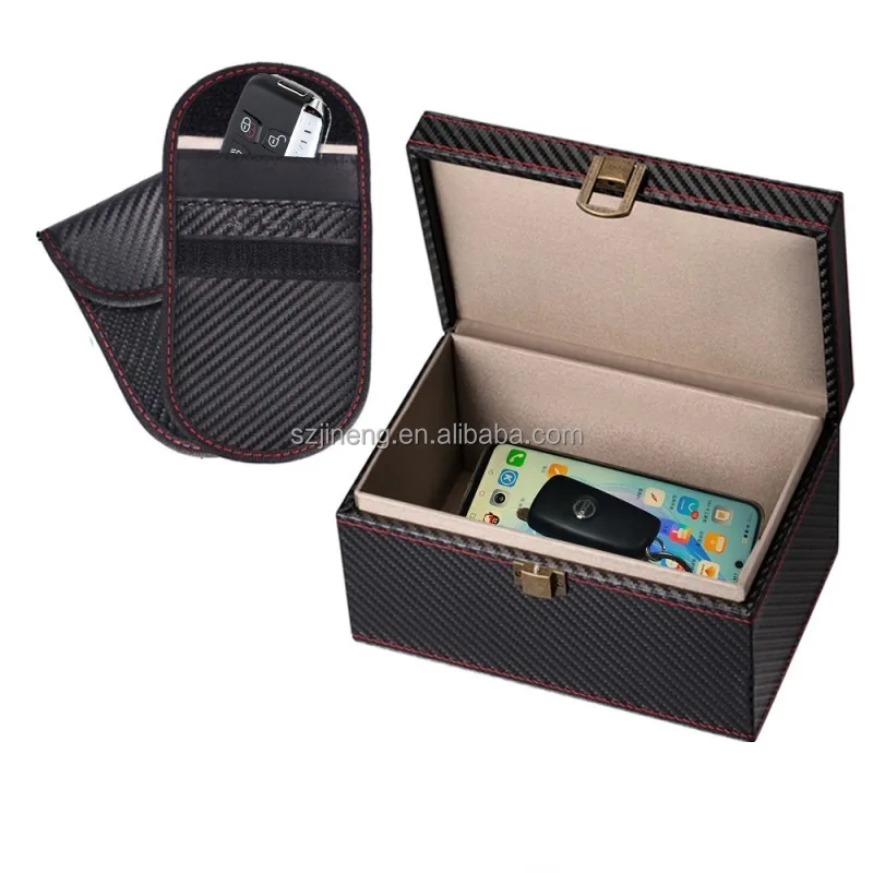 Customized Logo Size Color Material Factory Price Small Large Size Carbon Fiber Faraday Car Key Boxes Faraday Box
