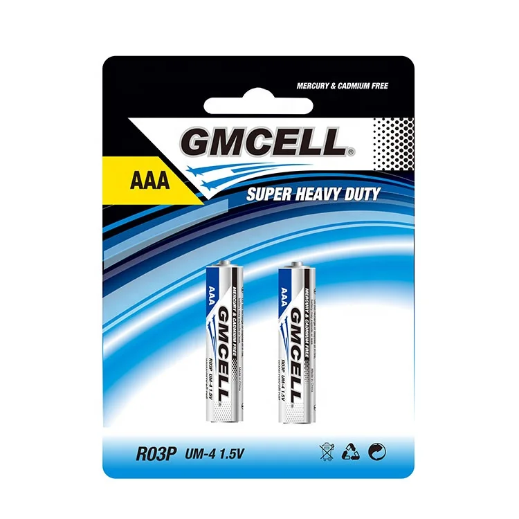 GMCELL High quality  the best price 1.5V R03P Super Heavy Duty Cell Battery 3AA R03 UM-4 Dry Battery for  Consumer Electronics