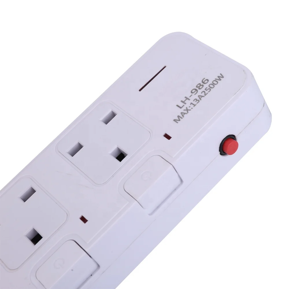 extension cord UK Socket 3 Pin British 5 plug extension board switch and socket