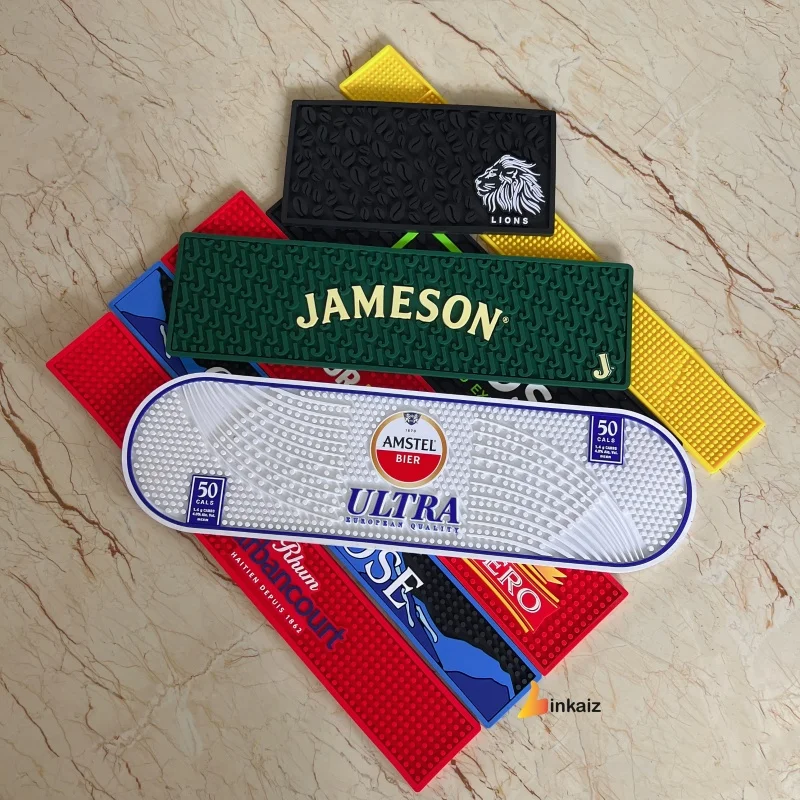 oval shape pvc bar mat 20x30 rubber beer drip spill  multipurpose bar mat dish drying mat for countertop