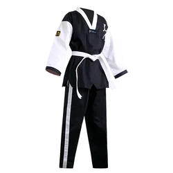 Professional Black White Taewkondo Training Clothing Tae Kwon Do MMA Martial Arts Karate WT Logo Custom Karate Uniform