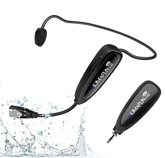 KIMAFUN KM-G100-1 2,4G Беспроводная гарнитура микрофон с пыленепроницаемым антикоррозийным корпусом и профессиональным водонепроницаемым конденсатором