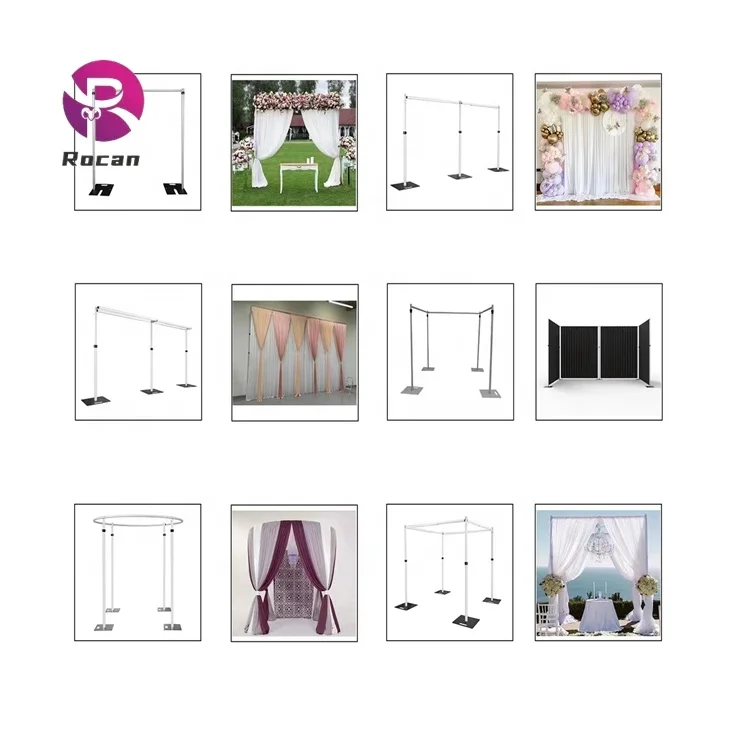 10ft Flower Wall Stand  Drape Stand Wedding Backdrop Cross bar Upright Pole Stand Adjustable Aluminum Pole