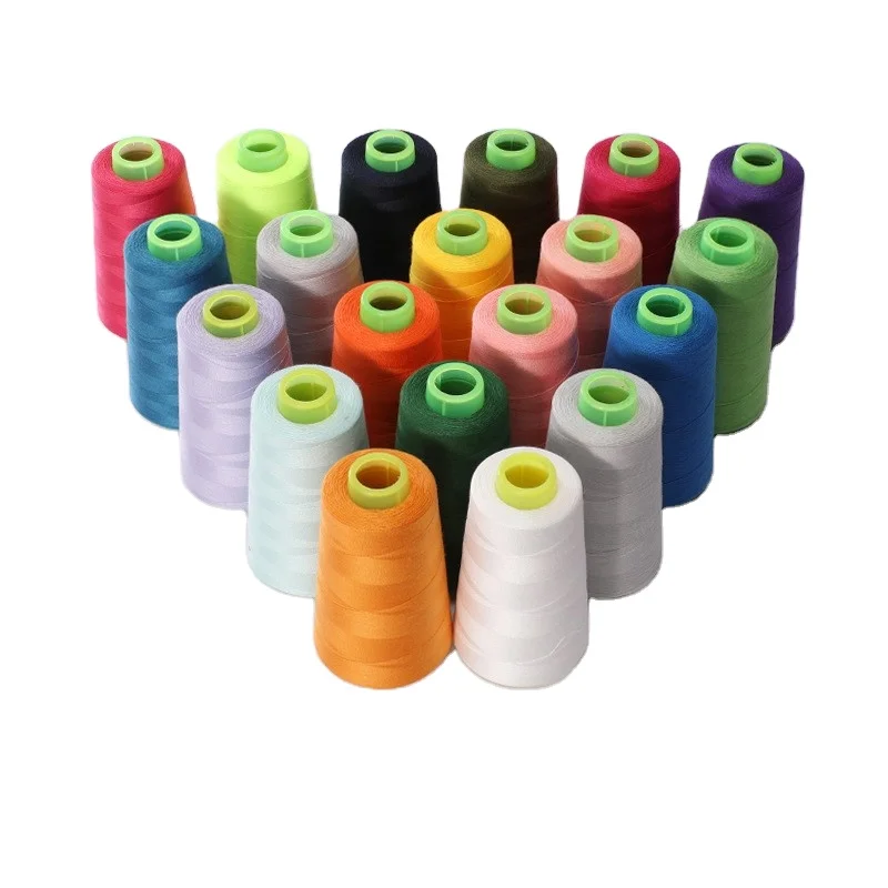 In Stock Wholesale 402 polyester sewing thread Solid Color Dyed  Sewing Thread With 1000 Colors For Garment 3000Y