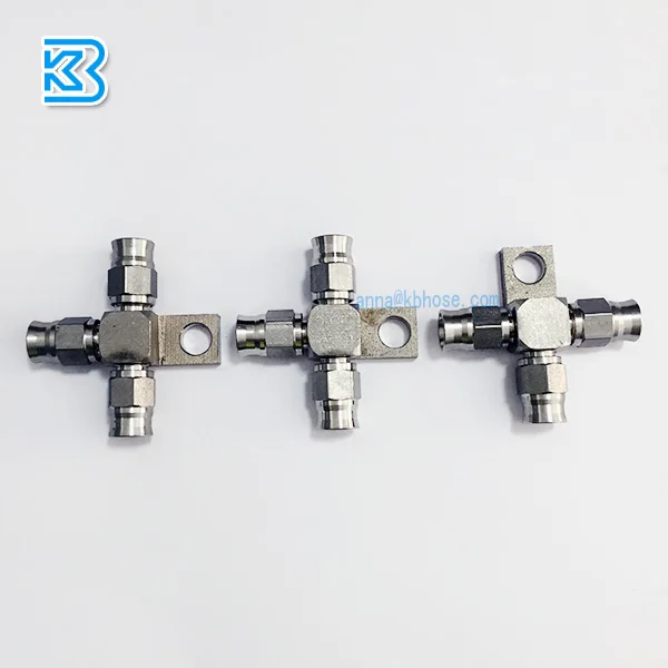 an3 3an an-3 stainless steel splits tee block female ptfe brake line hose end swivel fitting joint with mount tab