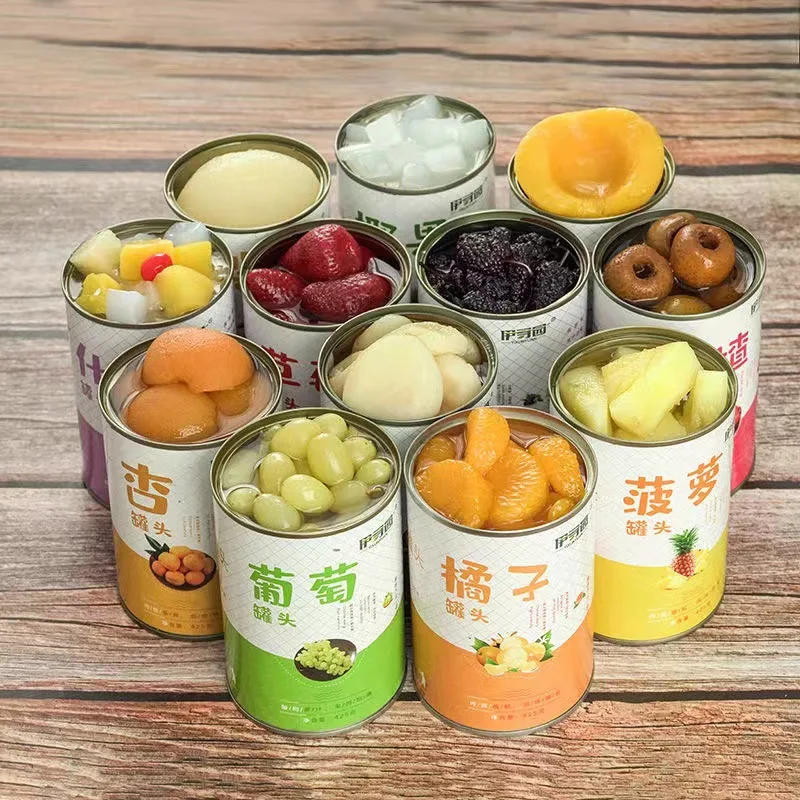 Банка для свежих фруктов, 425 г/банка в ассортименте, банка оранжевого, ананаса, кокоса, воскового ягод, винограда, клубники, груши, желтого персика