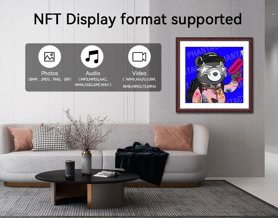 Digital Art Screen Smart Picture Nft Display Decorative Large Wifi Digital Photo Frame 32 Inch For Gallery