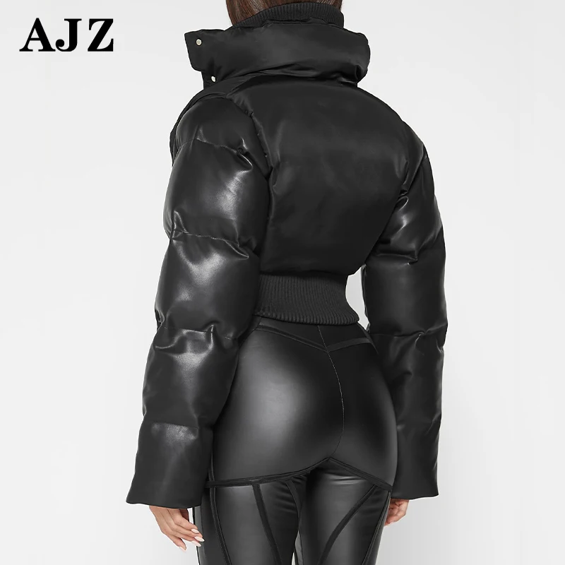 Manufacturer Wholesale Ladies Reflective Design Padded Supplier Custom Logo Black Winter Bubble Women Crop Down Puffer Jacket