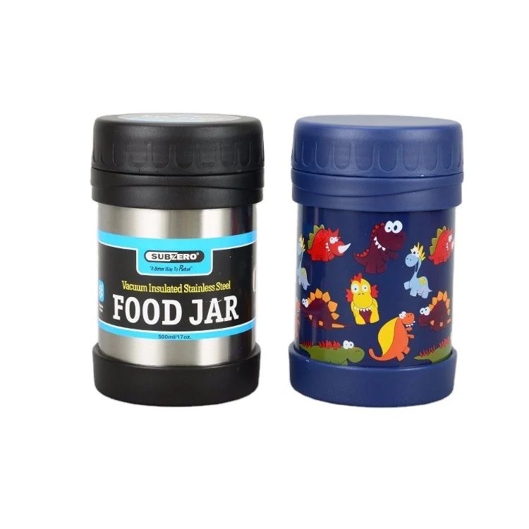 Children kids thermo water bottle vacuum insulated stainless steel thermo food flask jar container for hot food