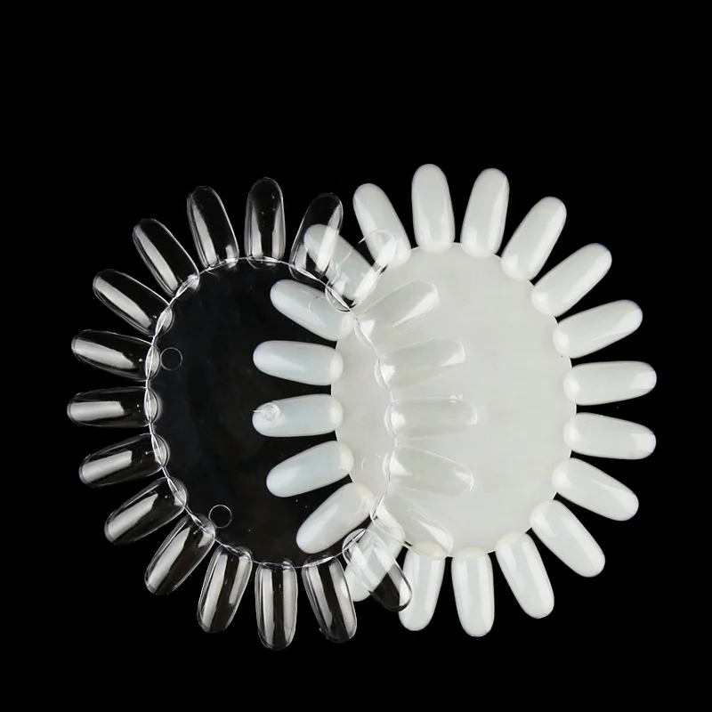 False Nail Tips Nail Display Sticks Clear Natural Colors Nail Swatch Chart With Ring