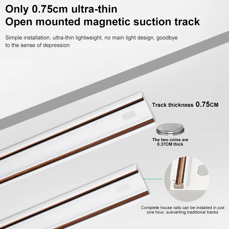 Smart Tuya Ultra Thin Commercial Linear Surface Mounted 48v Magnetic Rail Fixture Led Track Light