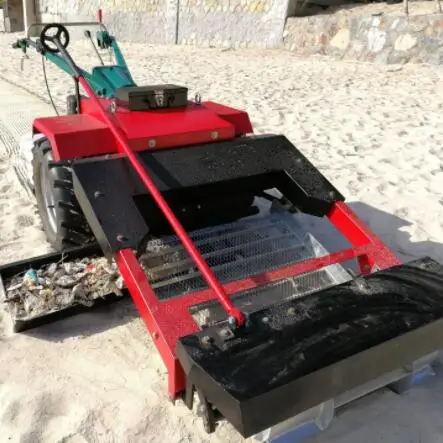 hot sale walk behind beach sand cleaner for removing wood from beach sand