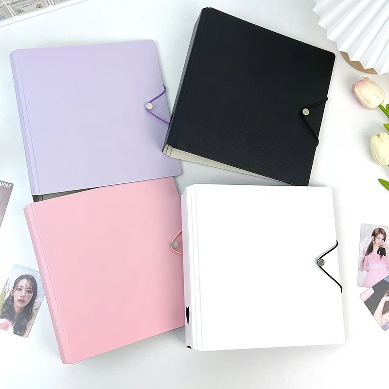 Simple Loose Leaf Photo Album Waterproof PP Cover 2/4 Ring Binder A4 Card Book with 25 Photo Sleeve 2 Divider