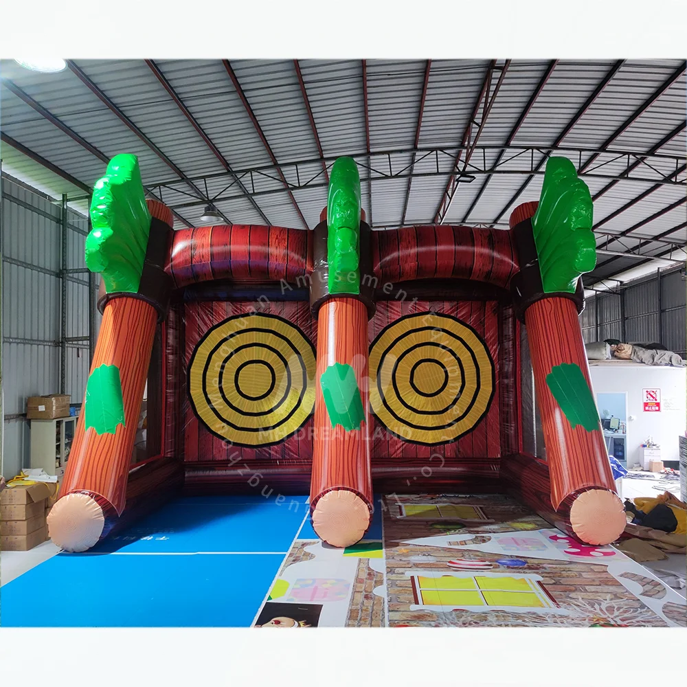 Outdoor Inflatable Axe Throwing Game Inflatable Ball Toss Throwing Double Target Dart Board Shooting Game for Sale