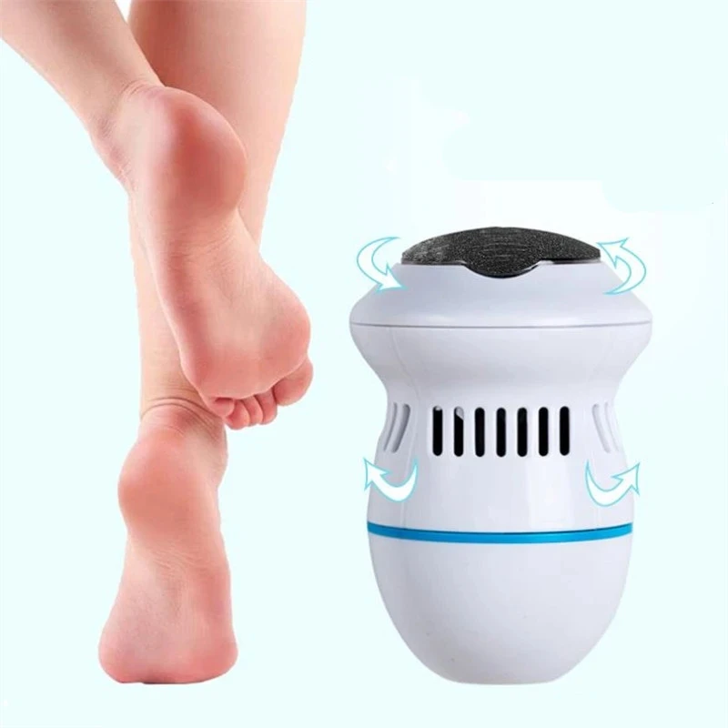 USB Charging Foot File Pedicure Tools Electric Foot Massager Foot Care Machine with 2 Round Grinding Head Automatically Vacuums