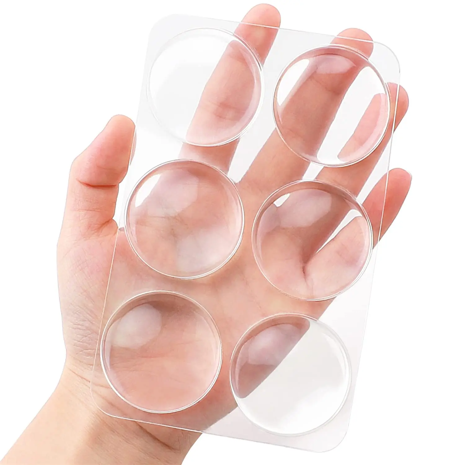 6 Piece/Pack Door Buffer Stopper Wall Protector Punch Free Adhesive Plastic Transparent Silicone Sliding Door Bumper Stop