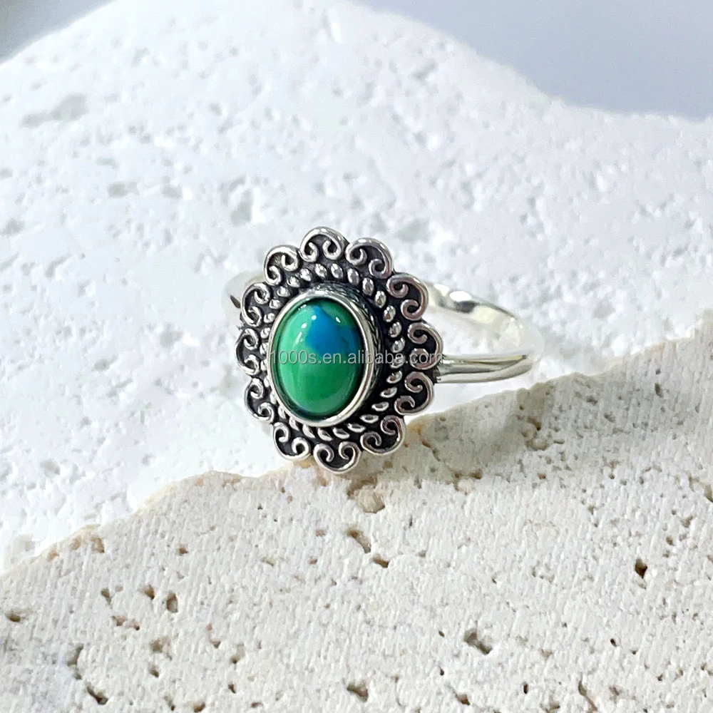 Wholesale Sterling Silver 925 with Turquoise Gemstone antique  Ring Coral Onyx available Jewelry for Women Men Customized
