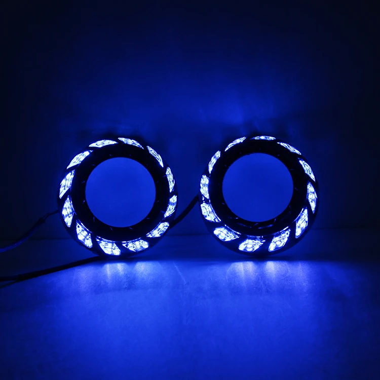 Black Turbine Shroud with LED Halo Rings for 3.0inch HID Projector Lens