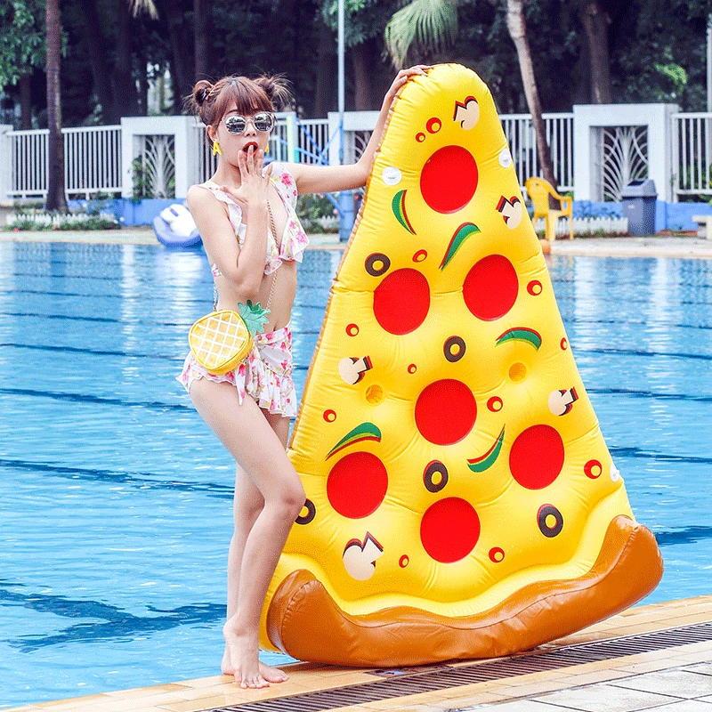 New Design Popular Inflatable Pizza Slice Pool Float Summer Water Park Raft Floating Mat For