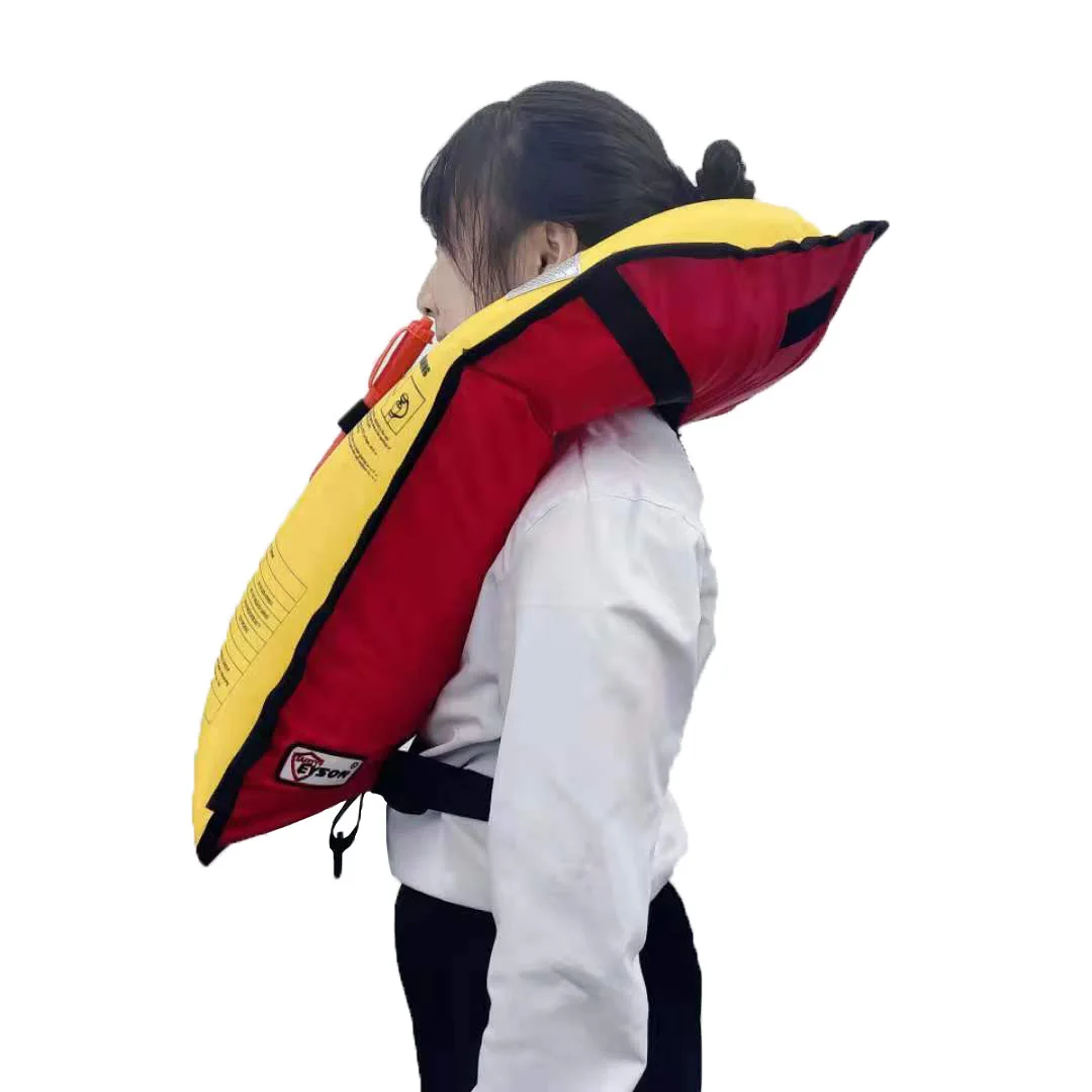 Eyson Customized Logo Inflatable Life Jacket Adjustable Fishing 150N Life Vest Adult Coast Guard Jacket