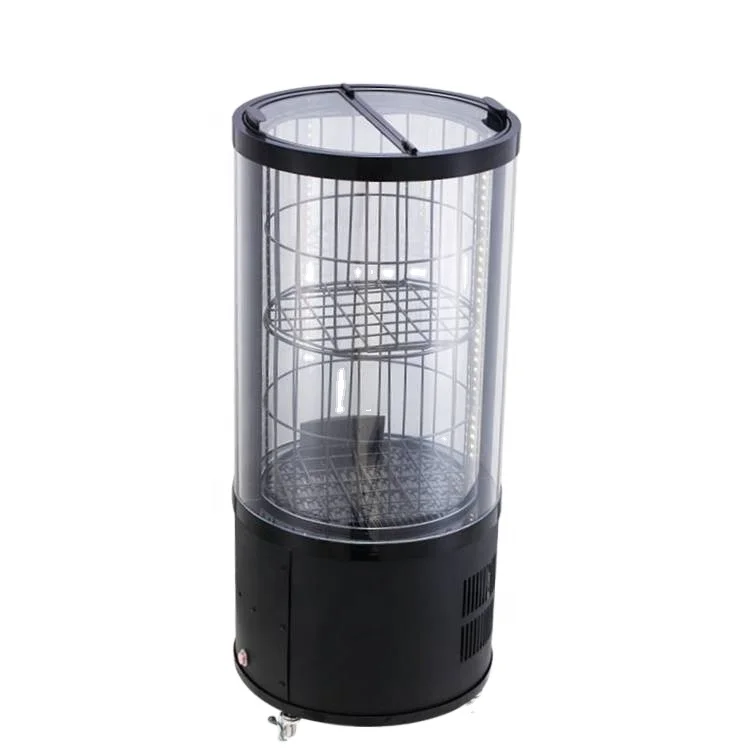 Commercial black mini freezer with glass with refrigerator for sale