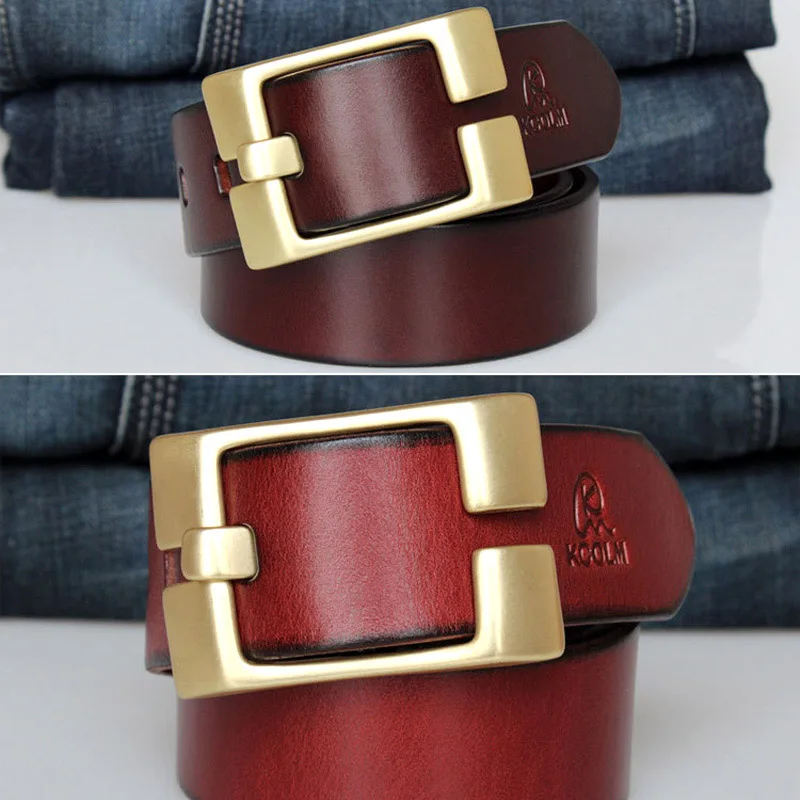
High-end Solid Copper Buckle Top Genuine Leather Casual Fashion Luxury Men Designer Belts 