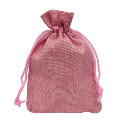 China Promotional gift hemp gift pouch linen 5x7 drawstring burlap jute sacking bag for wedding
